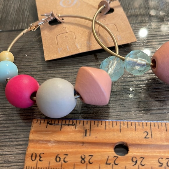 Plunder “Daffodil” Spring Colored Beaded Hoop Earrings - Picture 10 of 16